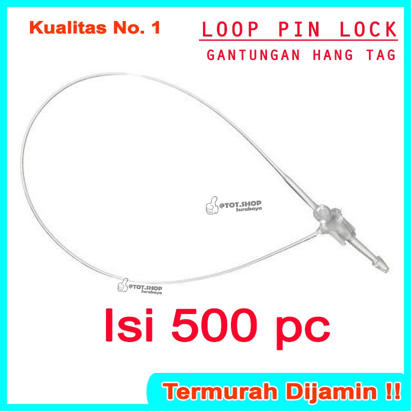 

1 Pak Isi 500pc LOOP PIN / HANG TAG PLASTIK LOCK STRING PIN (uk 3, 4, 5 Inch) Tali Hangtag Baju (GR)