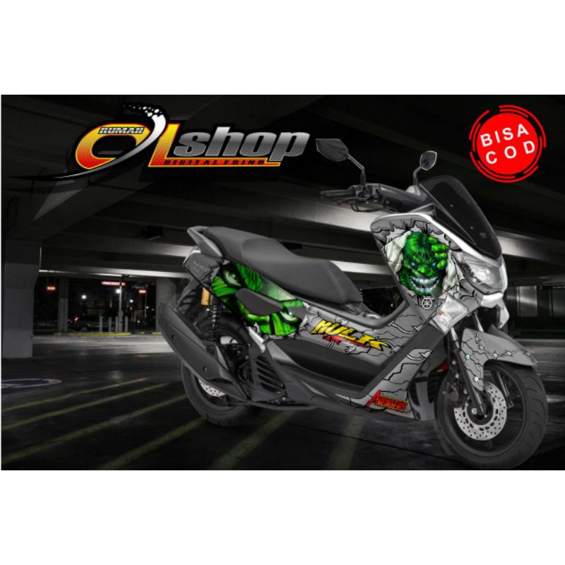 Sticker Decal NMAX Full Body Motif Hulk Grey variasi