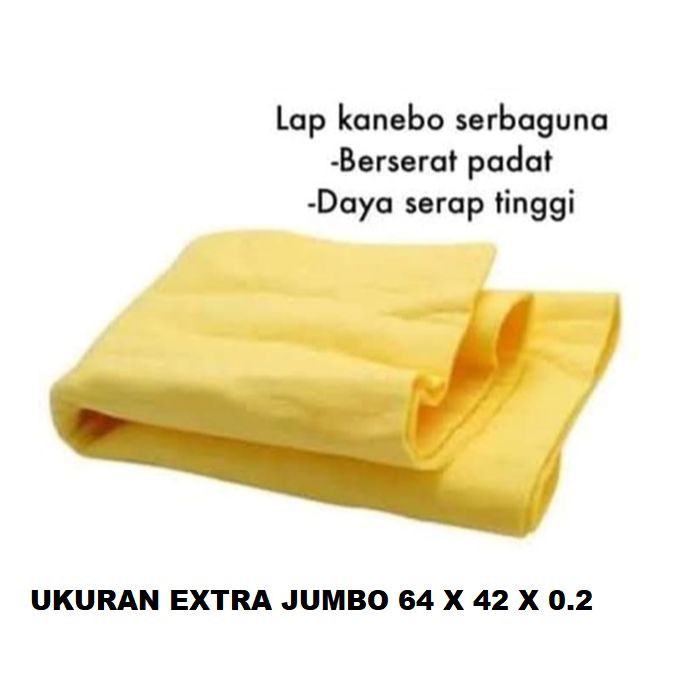 LBX Kain Lap Chamois Kanebo Extra Besar XXL Berserat hisap tinggi 64 x 42 TEBAL 0.2MM REAL