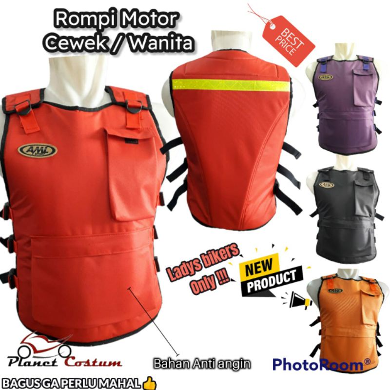 PCRM8 Rompi Motor Cewek Wanita Ladys Biker DVI Terbaru Original Anti angin