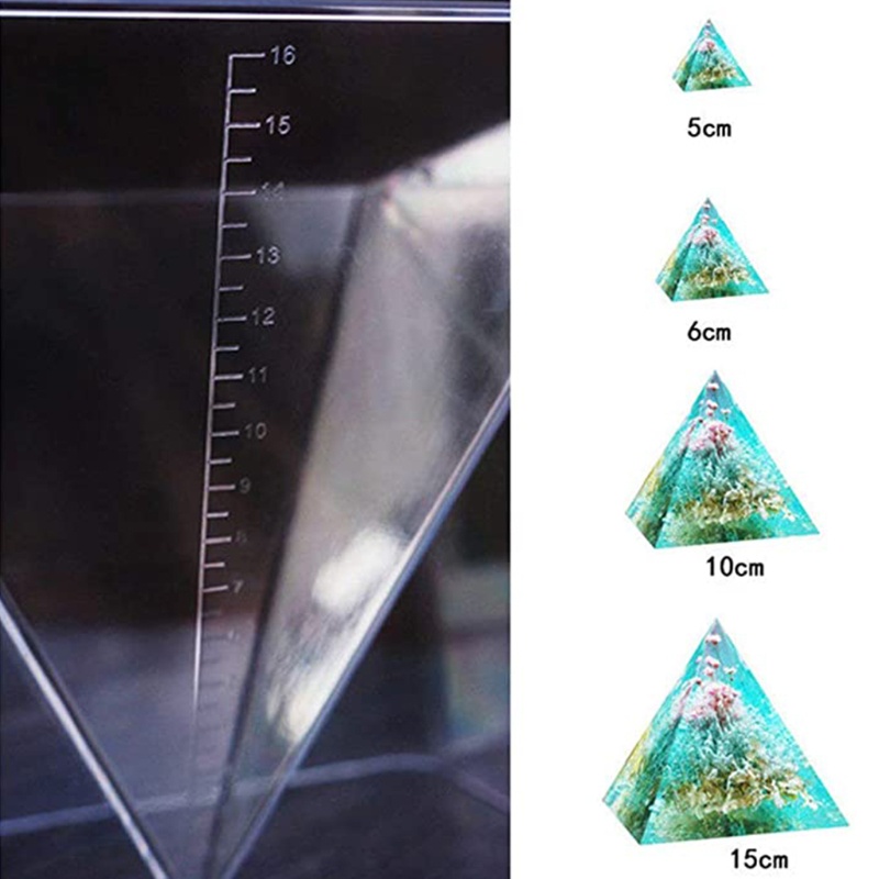 SIY  Creative Pyramid Table Ornaments Crystal Epoxy Resin Mold Home Desk Decortaions Casting Silicone Mould DIY Crafts Jewelry Making Tool