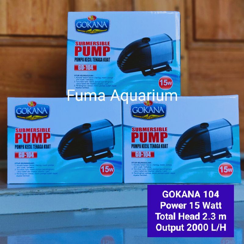 GOKANA 104 Pompa Filter Aquarium Kolam Hidroponik Water Pump Power Head Submersible Pump