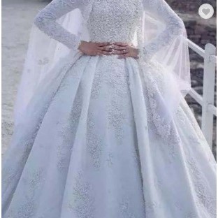 Wedding Dress/ Gaun pernikahan Putih Hijab
