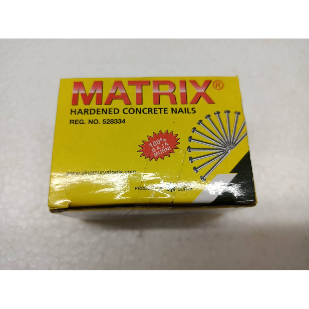 Paku beton tembok 1&quot; 1 in inch Galvanis concrete nails Matrix 1 dus 100 pcs kuat kokoh