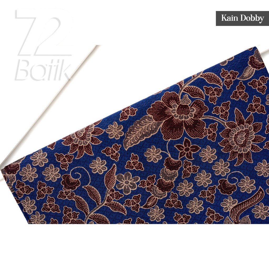 KAIN BATIK PREMIUM Dobby Motif Kembang Warna Biru Blue Dolbi Dobi Doby Viscos 728737 Cap 72 Jarik Jarit Samping Kebat Panjang Batik Dobby Modern Premium Bahan Seragam Batik Pernikahan Kantor Keluarga Murah Kamen Jadi Batik Bali Lembaran