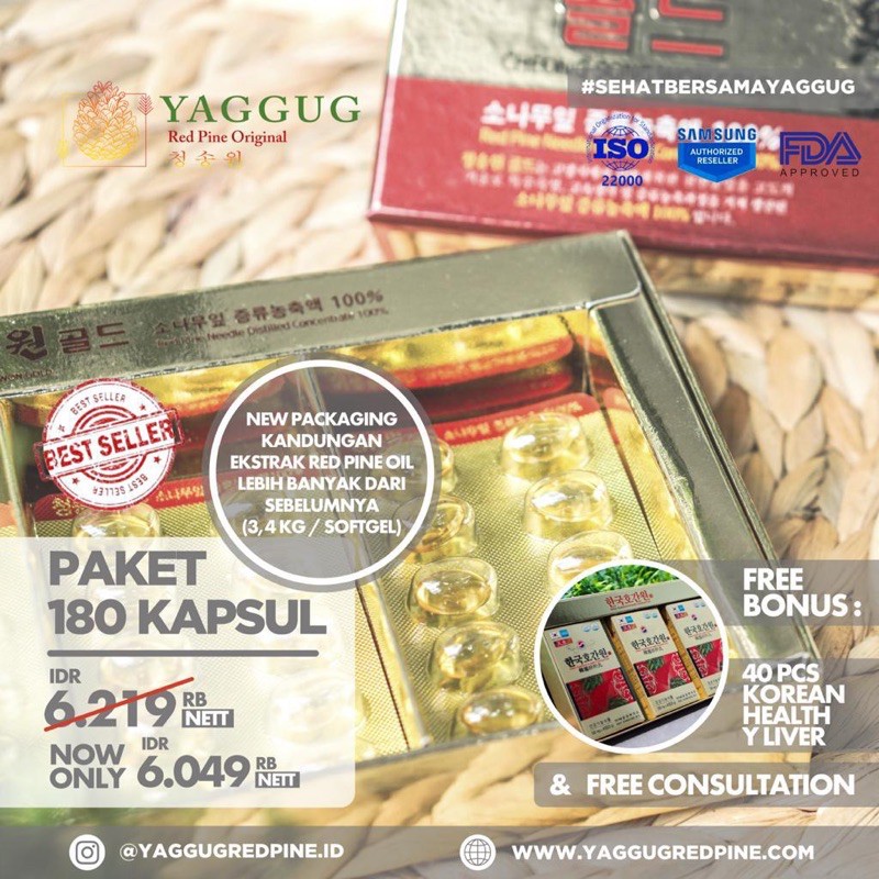 

Red Pine Oil Jeok Song Won Asli Korea (180kapsul)