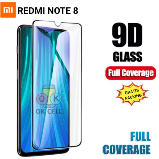 Tempered Glass 9d Full layar Xiaomi Redmi Note 8 TG anti Gores Screen Protector Premium