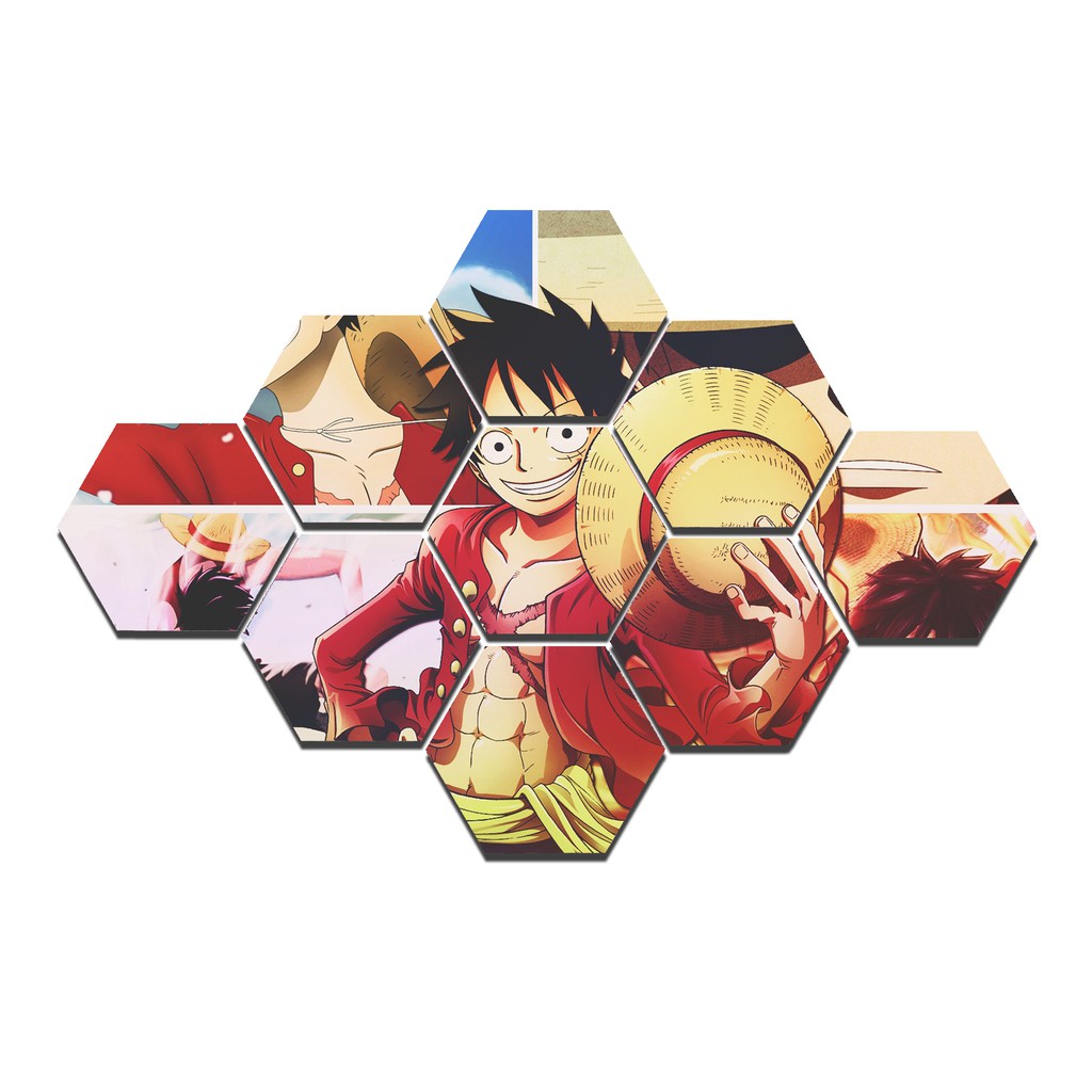 Hiasan Dinding Hexagonal 1 Set Anime Onepiece Luffy V1 Special Edition pusatmode1234