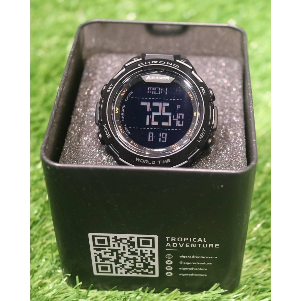 EIGER 1989 JAM TANGAN ORIGINAL HELICON WATCH - BLACK