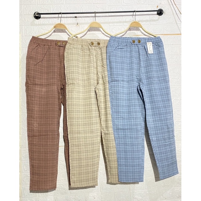 celana kotak zara premium import celana jogger salur