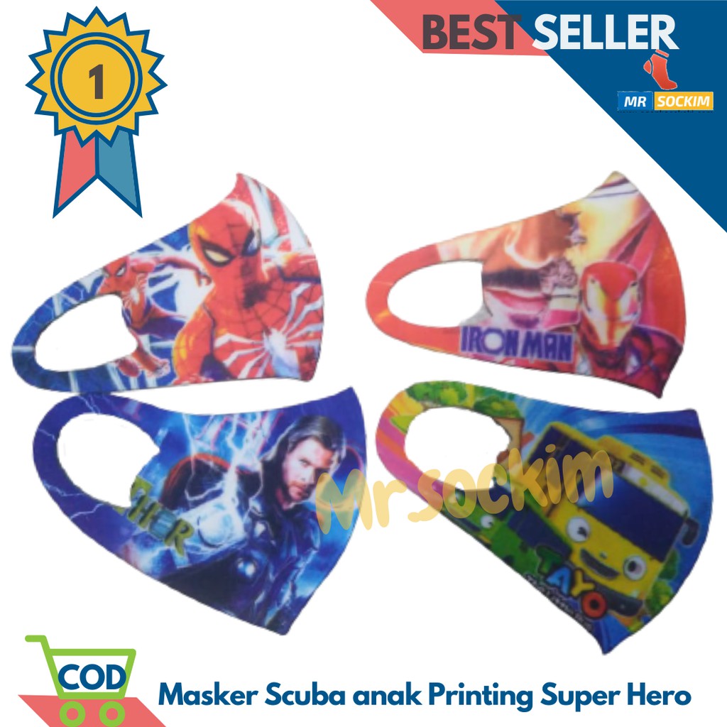 Masker Scuba anak karakter cowok cewek (3 pcs)