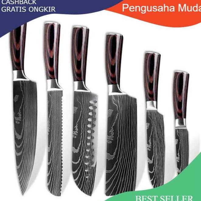 

XITUO SET PISAU DAPUR DAMASCUS PATTERN STAINLESS STEEL 6 PCS - DL6 BVN65496G