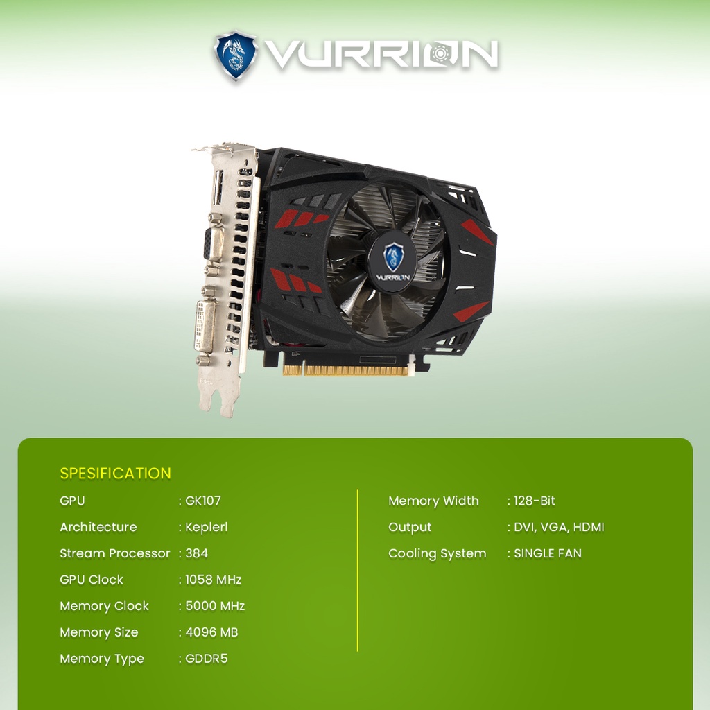 VGA Card GT 740 2GB / 4GB GDDR5 128Bit Vurrion Geforce Nvidia GPU GT740 Garansi Resmi