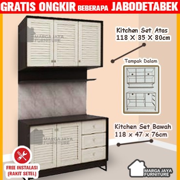 Kitchen Set 3 Pintu atas dan bawah meja dapur lemari minimalis sayur