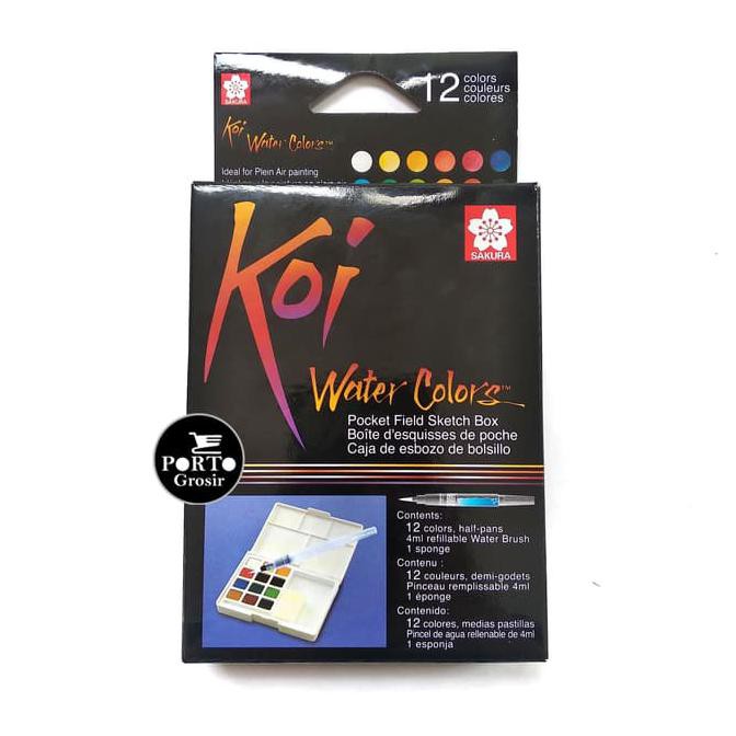 

HOT SALE Sakura Koi Water Colors Pocket Field Sketch Box 12 Cat Air Set Color