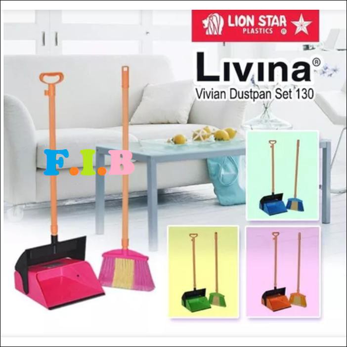 Pengki Buka Tutup Lion Star/dp-16 Vivian Dustpan Set 130 - Merah Muda