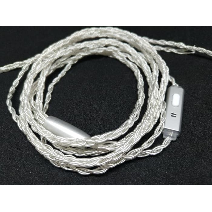 DIY 8 Braid Silver Plated With Mic Upgrade Cable Replacement