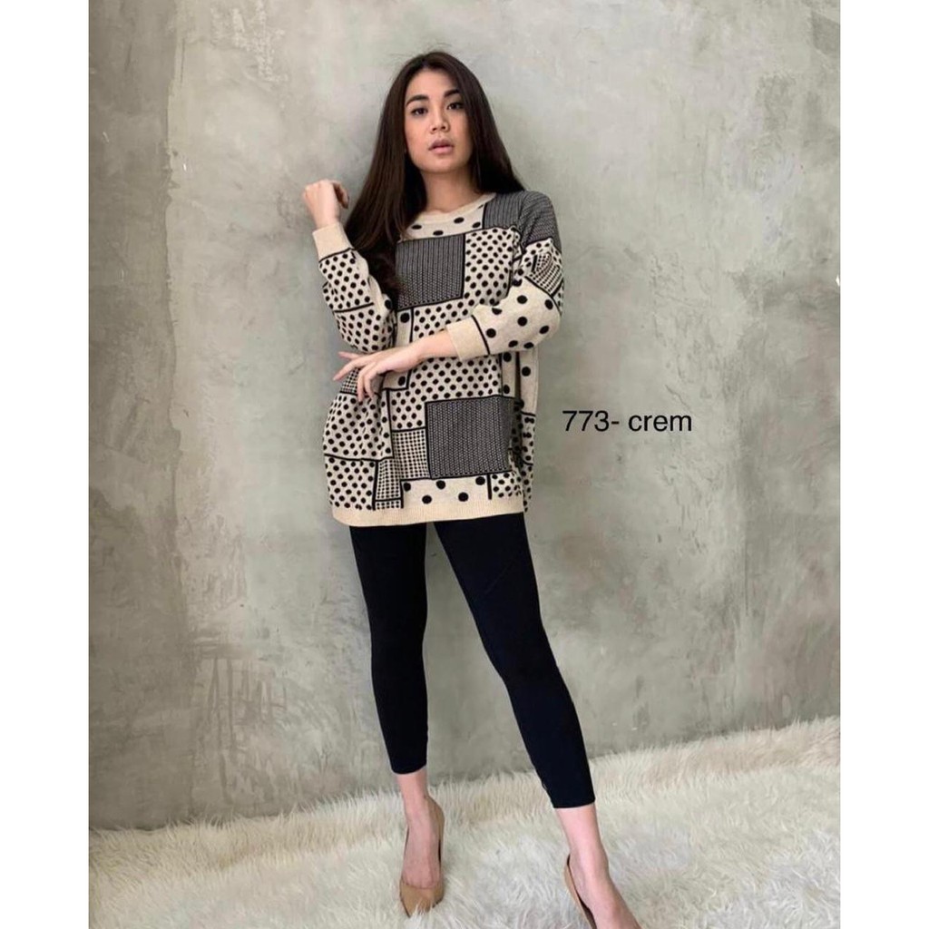 Blus atasan bigsize jumbo wanita rajutan import