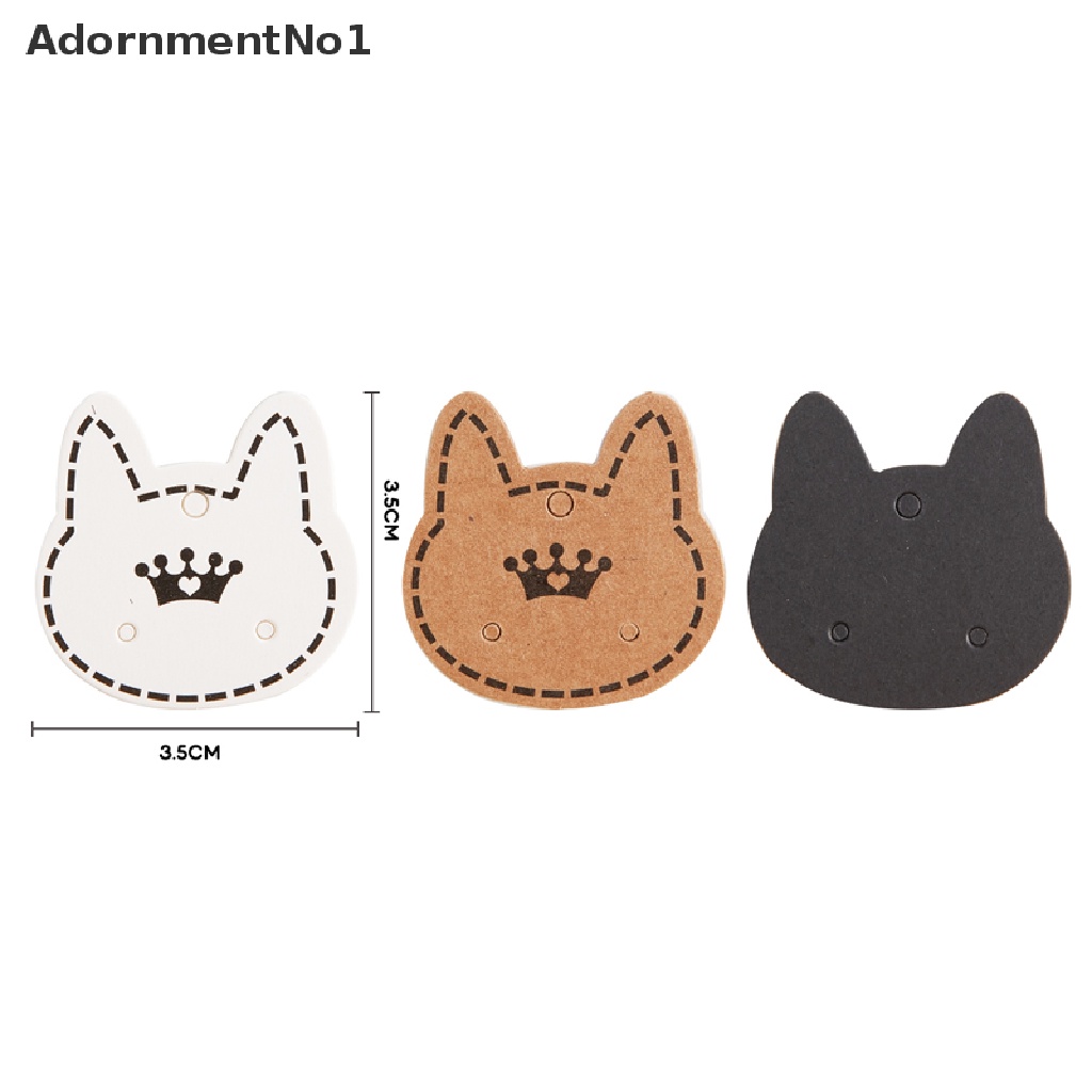 (AdornmentNo1) 100pcs / Set Kartu Tag Harga Motif Kucing Untuk Display Perhiasan