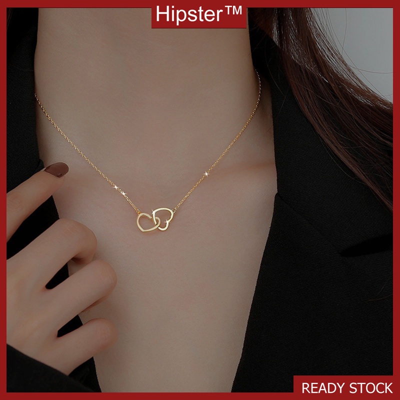 Double Ring Heart-Shaped Simple Fashion Necklace