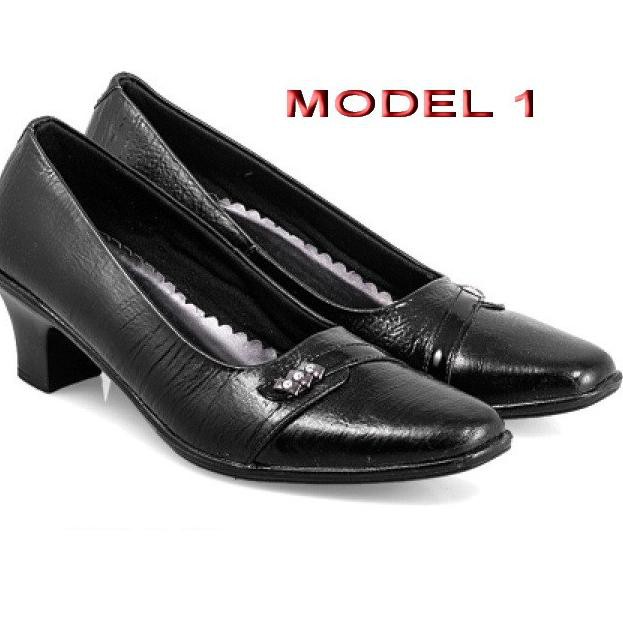 #ORB-O>38 PROMO GROSIR sepatu kerja wanita perempuan hitam formal dinas bagus keren kilap kantor