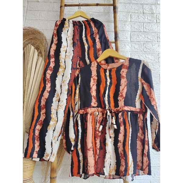 S,M,L,XL,XXL PAJAMAS BUSUI LD 100-120,TANGAN PANJANG,PAJAMAS RAYON DEWASA,ONE SET-SEMANGKA ORENS