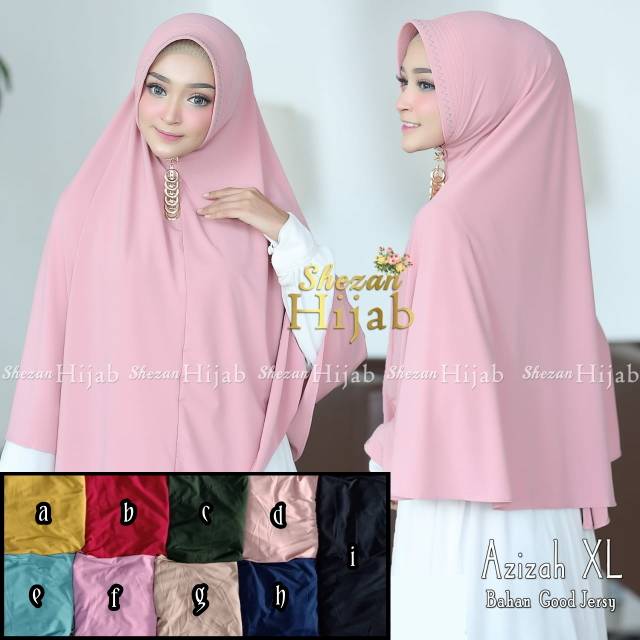 BERGO AZIZAH XL. JILBAB NIZAM. KERUDUNG INSTAN JERSEY. HIJAB POLOS PET