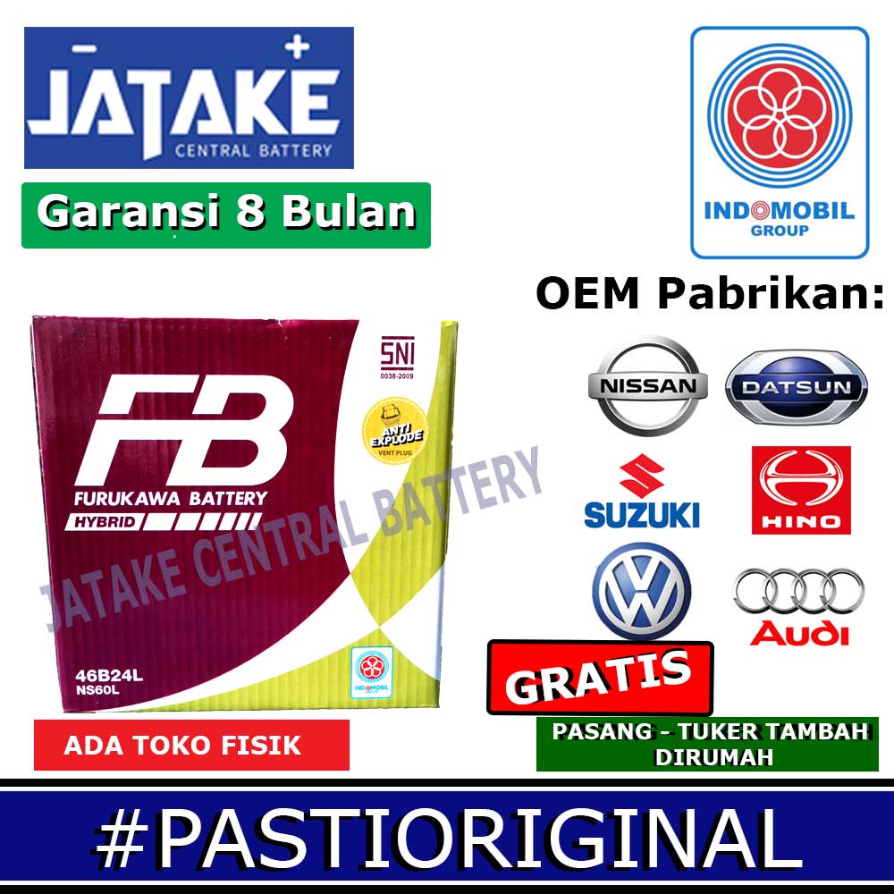 Aki basah Ns60L Furukawa Battery FB Hybrid mobil Suzuki Ertiga Aerio Baleno Mitsubishi Xpander