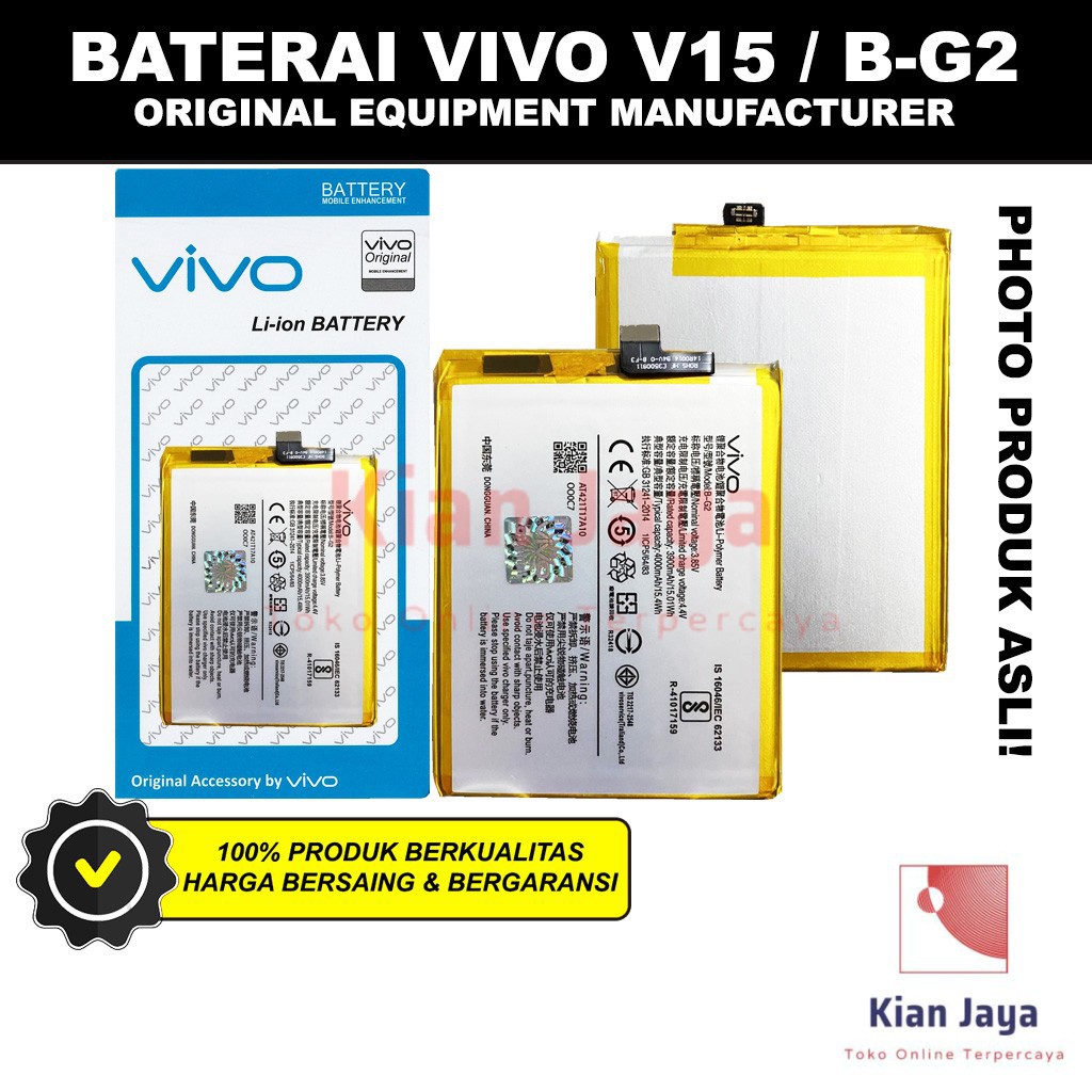 Baterai Vivo V15 / B-G2 Original OEM Batre Batrai Battery Hp V 15 BG2 Ori