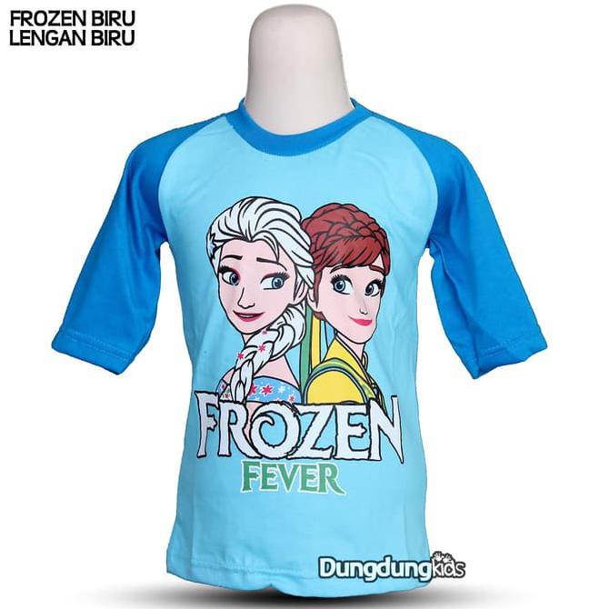 Kaos Anak Perempuan - Kaos Anak Frozen Baju Anak Cowok Motif Frozen Pakaian Perempuan Raglan