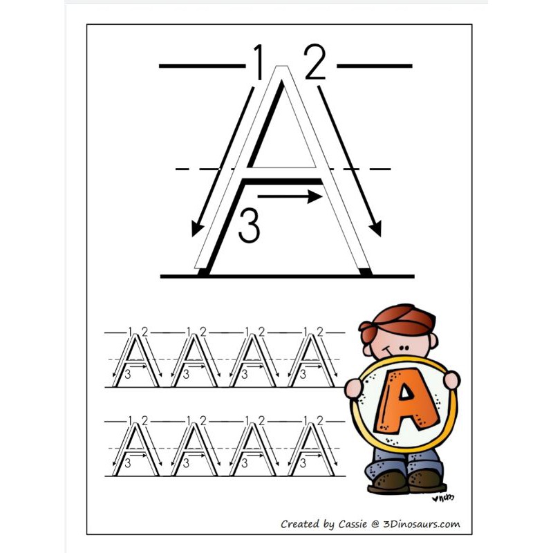 26 Halaman Lembar Menulis ABC Huruf Besar | Worksheet Uppercase Calistung