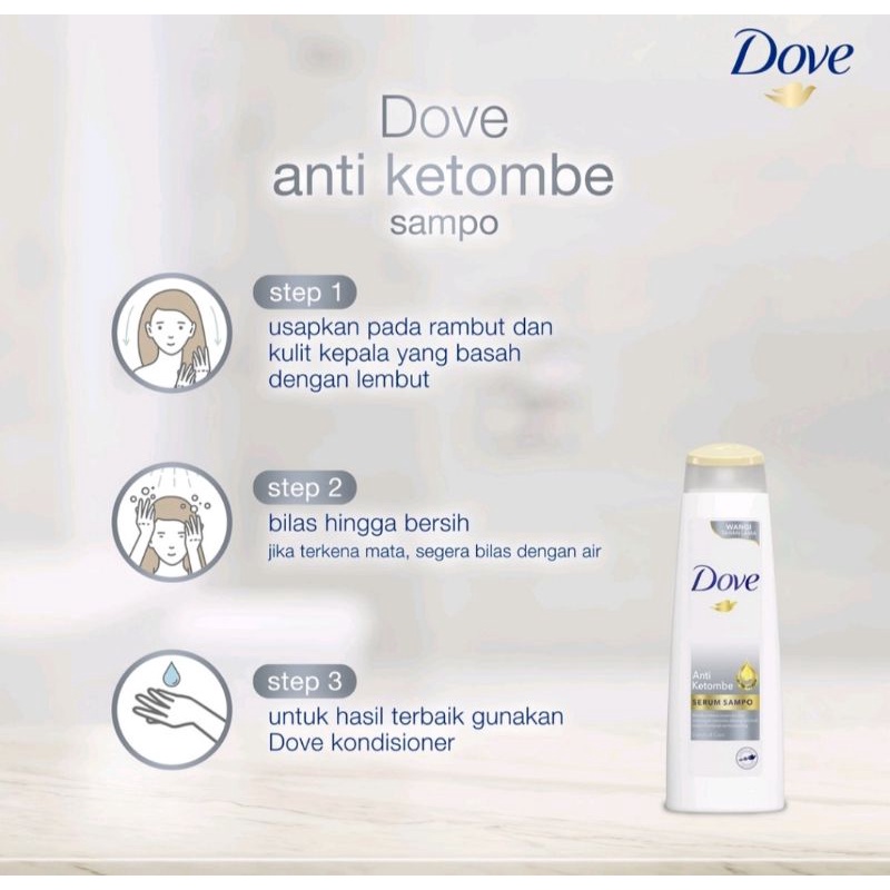 Dove Shampoo Anti Ketombe/Rambut Rusak/Rambut Berkilau/Rontok 135ml