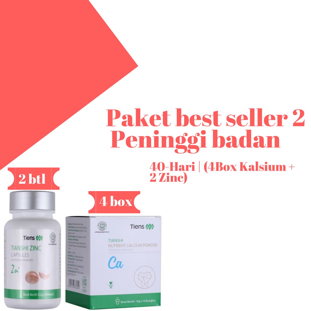 

Peninggi Badan Tiens Susu Kalsium NHCP & Zinc Capsules Tianshi Original-Paket Best Seller 2