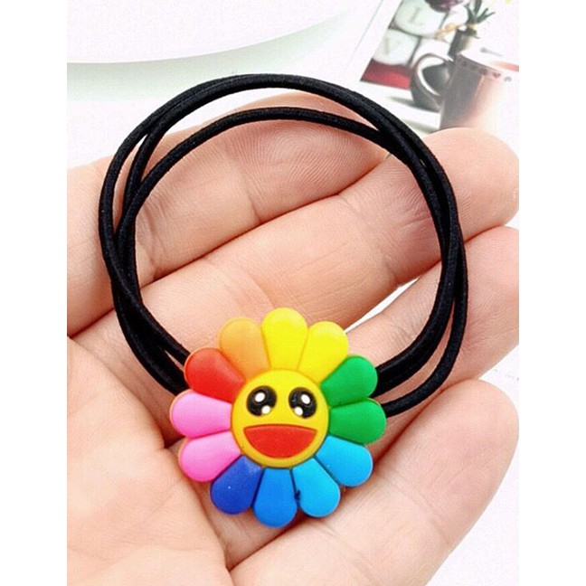 LRC Ikat Rambut Fashion Color Colorful Sun Flower Smiley Rainbow A58633