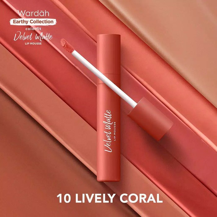 WARDAH VELVET MATTE LIP MOUSSE NO 10 LIVELY CORAL