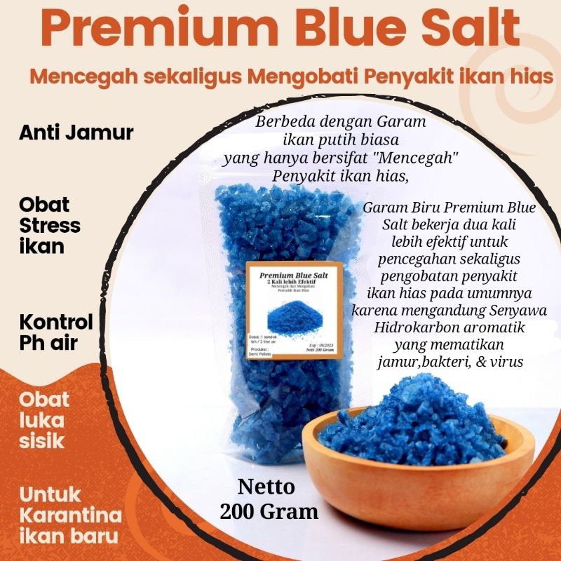 Garam Biru untuk Mencegah sekaligus mengobati penyakit ikan hias PREMIUM BLUE SALT