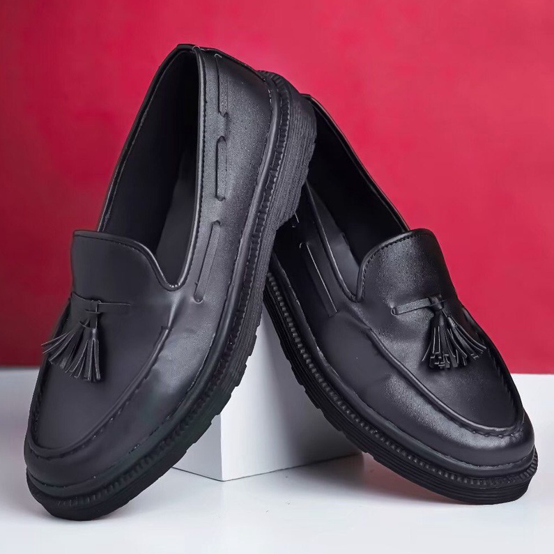 ALBERN BLACK |ManNeedMe x Jack| Sepatu Loafers UNISEX Formal Slip On ORIGINAL