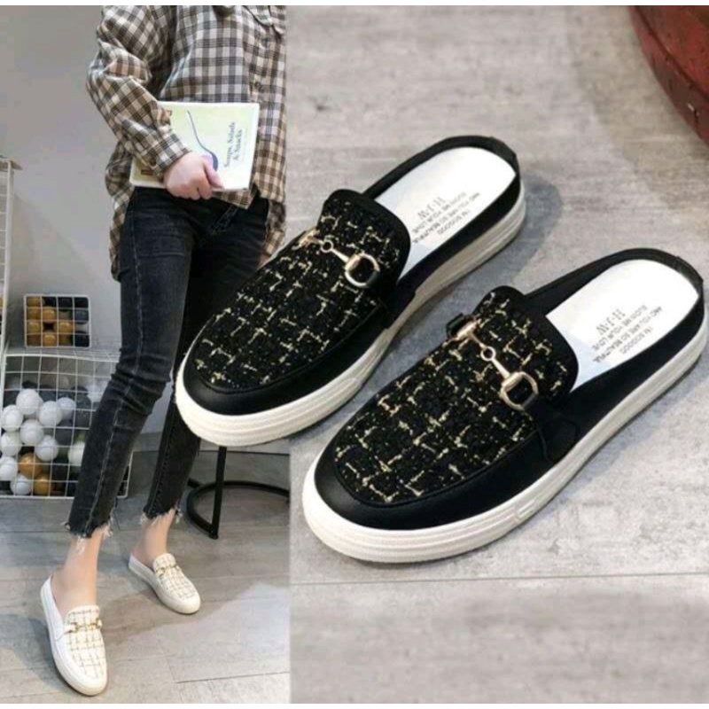 Sepatu Slip On Fashion Wanita Import NF621 Sepatu Sandal Ootd Wanita Kekinian Bisa Cod