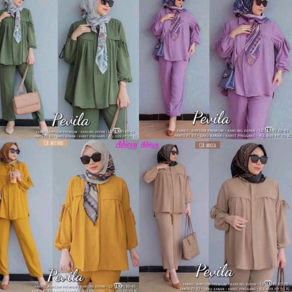 5A2 AQILLA || PEVILA SETELAN TERBARU WANITA || ONE SET PEVILA CRINKLE POLOS WANITA ||  (  )