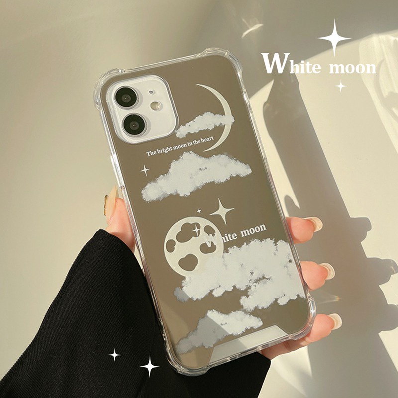 ins Makeup Mirror Shock Proof Soft Case IP Iphone 7 8 Plus X XR XS Max IPhone 11 Pro Max 12 13 Pro Max SE 2020 12 13 mini Fashion clouds moon Casing Chasing