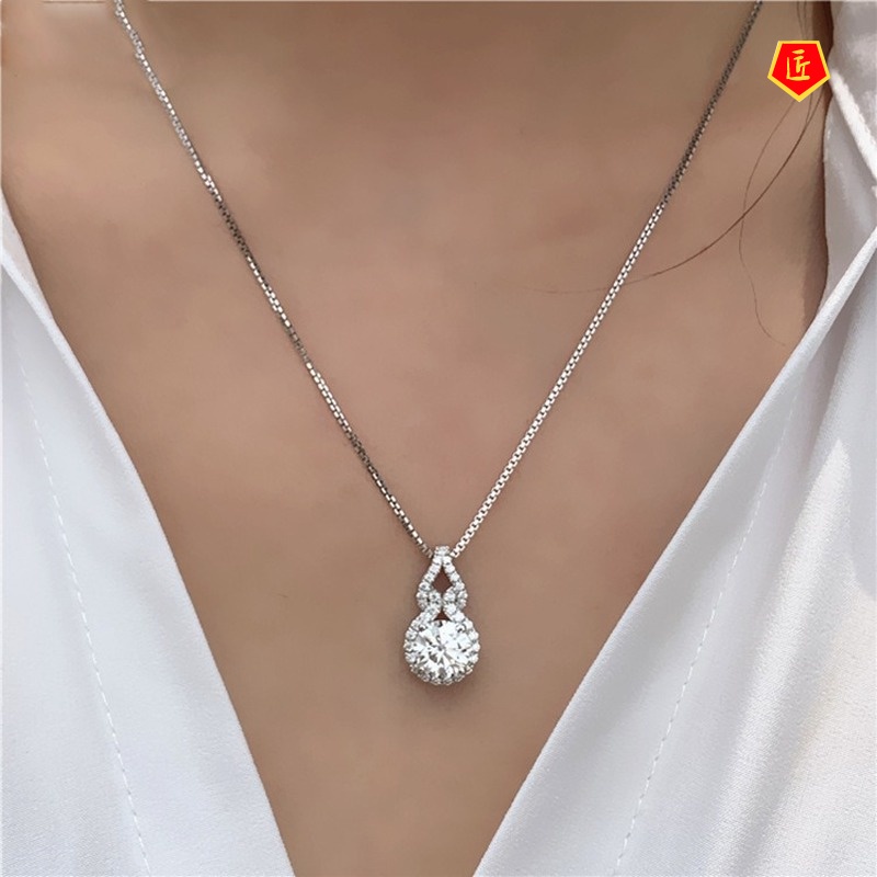 [Ready Stock]Moissanite Pendant Women's Classic Fashion Gourd Necklace