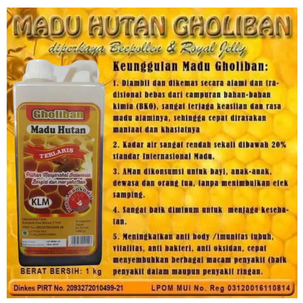 

MADU HUTAN KALIMANTAN GHOLIBAN 1kg ASLI I MADU HUTAN GHOLIBAN