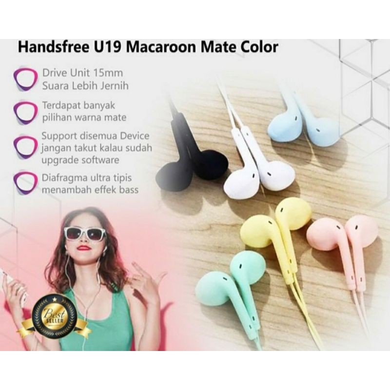 MSECom Headset Suara Jernih Extra Bass Berdesain Elegan Hansfree Original U19 Maracon MEDAN