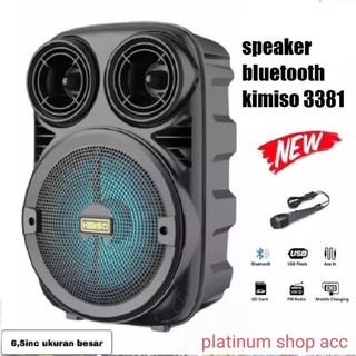 Speaker Bluetooth 3381/338 Bonus Mic 6,5Inci/Salon Aktif Portable Radio Fm/Speaker Wireless Led