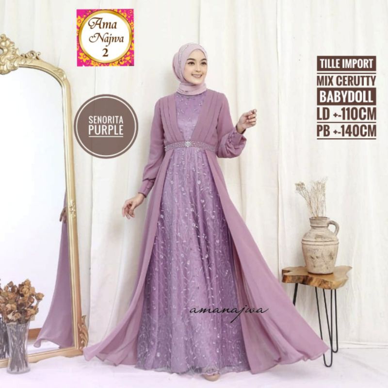 senorita ori purple dusty  gamis pesta