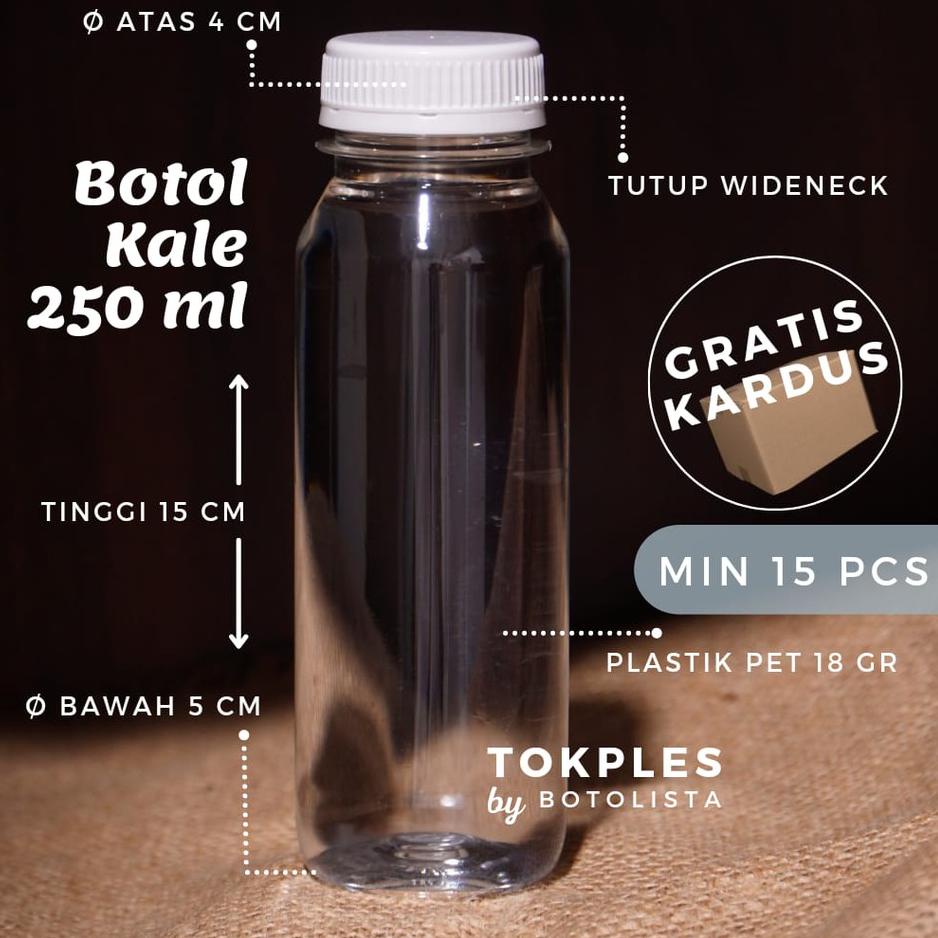 Botol Plastik 250ml Botol Kale FREE kardus Botol Kale 250ml (isi 50 pcs)
