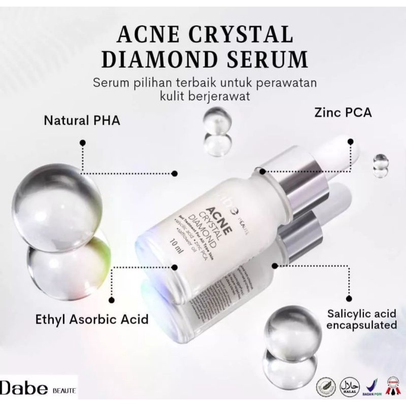 DABE BEAUTE ACNE CRYSTAL DIAMOND(SERUM JERAWAT)BISA PAYLATER &COD