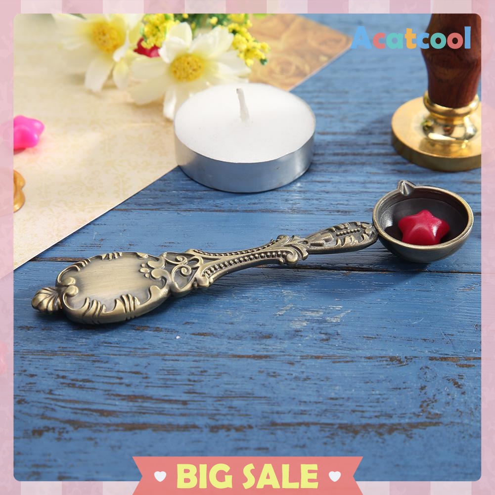 Sealing Wax Spoon Fire Paint Melting Firing Stamp Envelopes Card Metal Tool