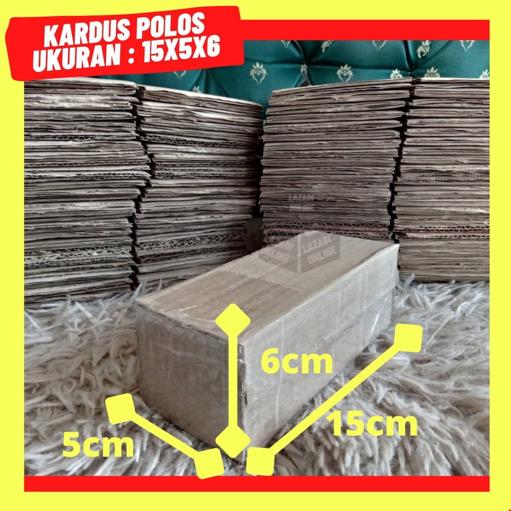 

kardus 15x5x6 luar polos dalam ada tulisan / kardus tebal