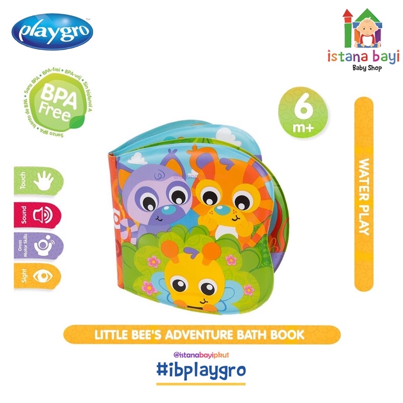 Playgro Baby Little Bee's Adventure Bath Book - Mainan Mandi Anak